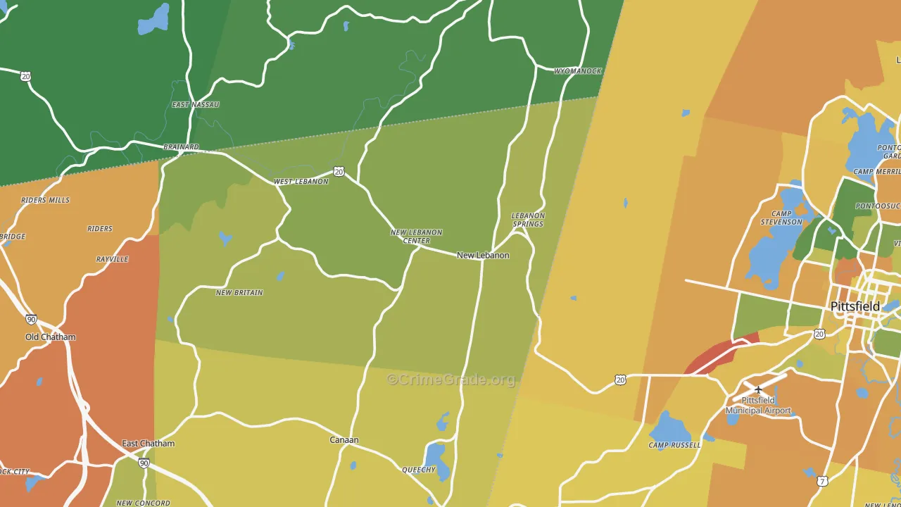 New Lebanon, NY Map of Murder Rates