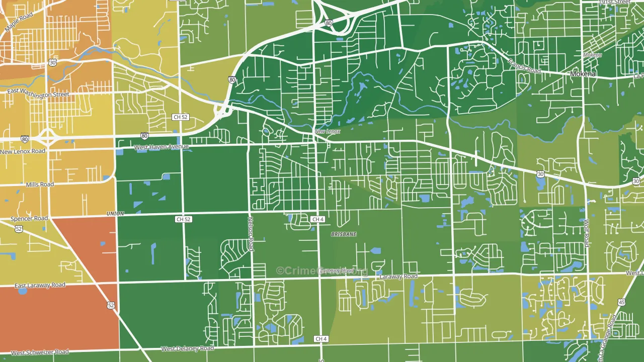 New Lenox, IL Map of Murder Rates