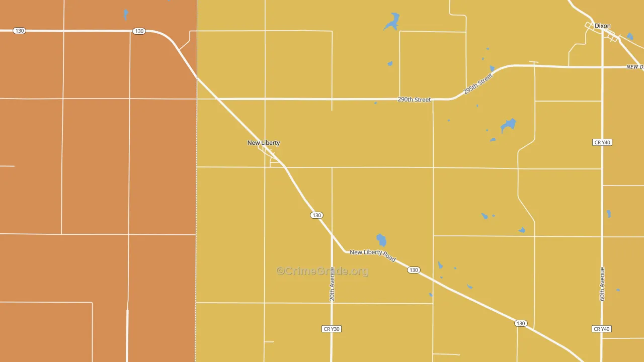 New Liberty, IA Map of Murder Rates