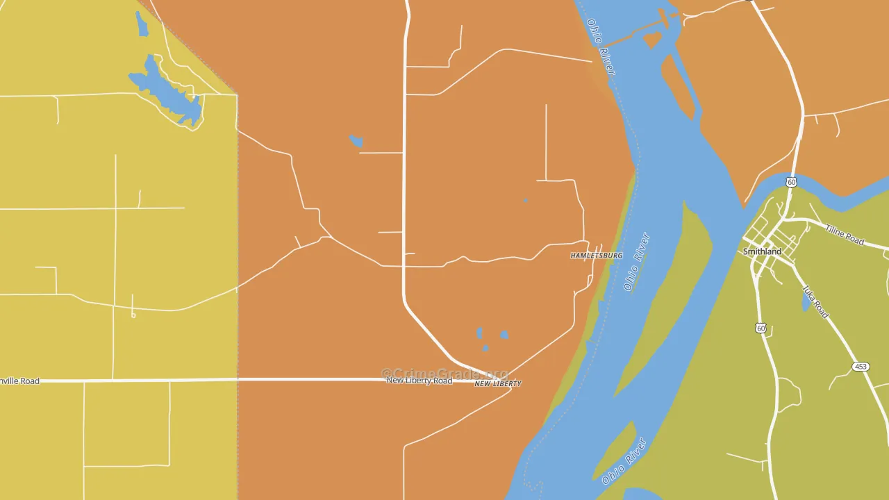 New Liberty, IL Map of Murder Rates