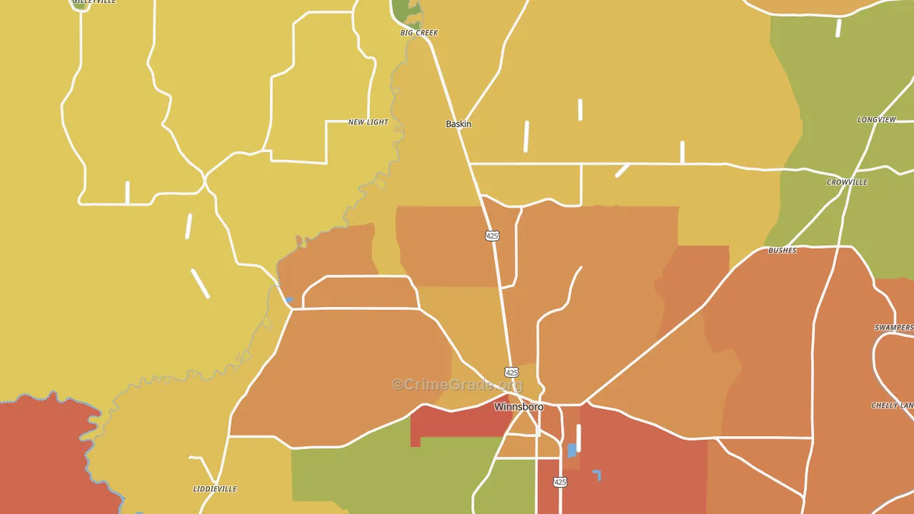 New Light, LA Map of Murder Rates