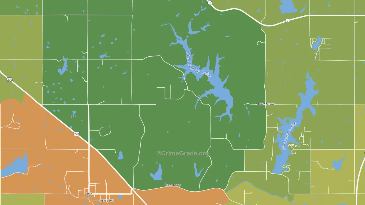 New Lima, OK Map of Murder Rates
