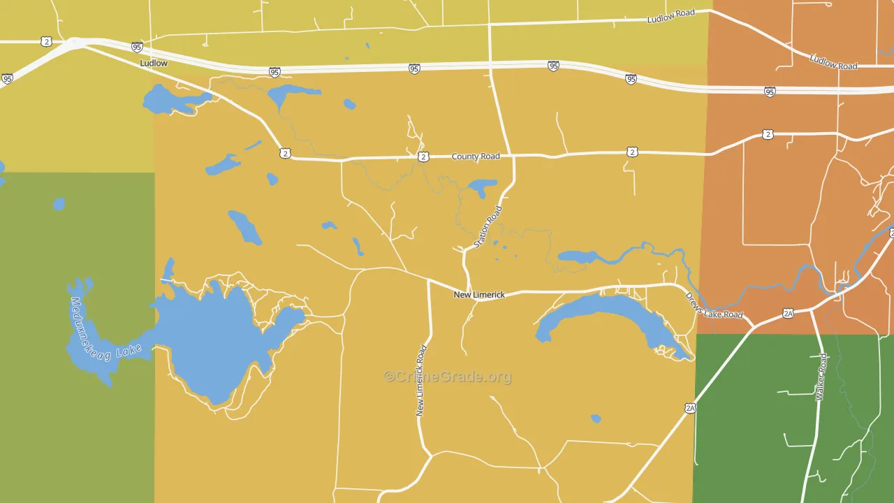 New Limerick, ME Map of Murder Rates