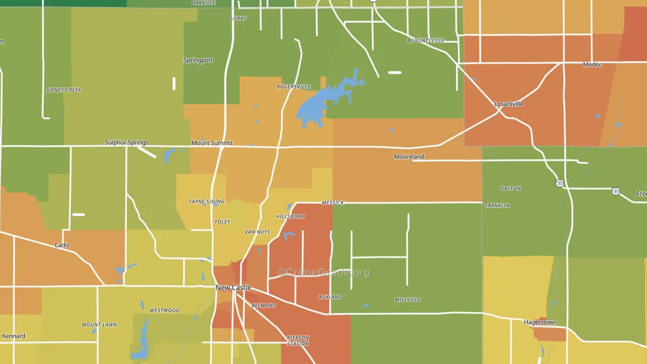 New Lisbon, IN Map of Murder Rates