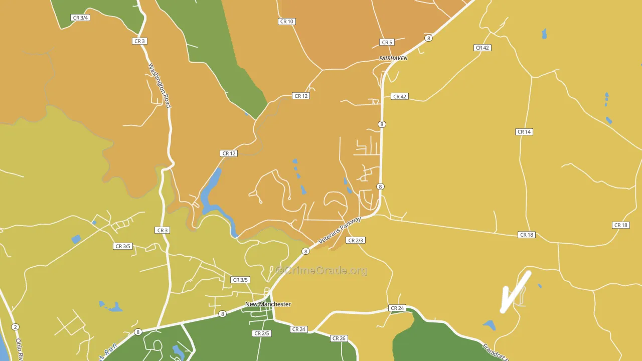 New Manchester, WV Map of Murder Rates