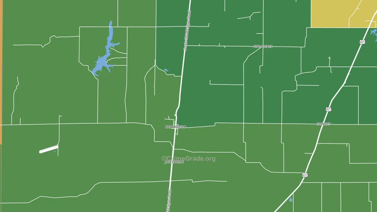 New Marion, IN Map of Murder Rates