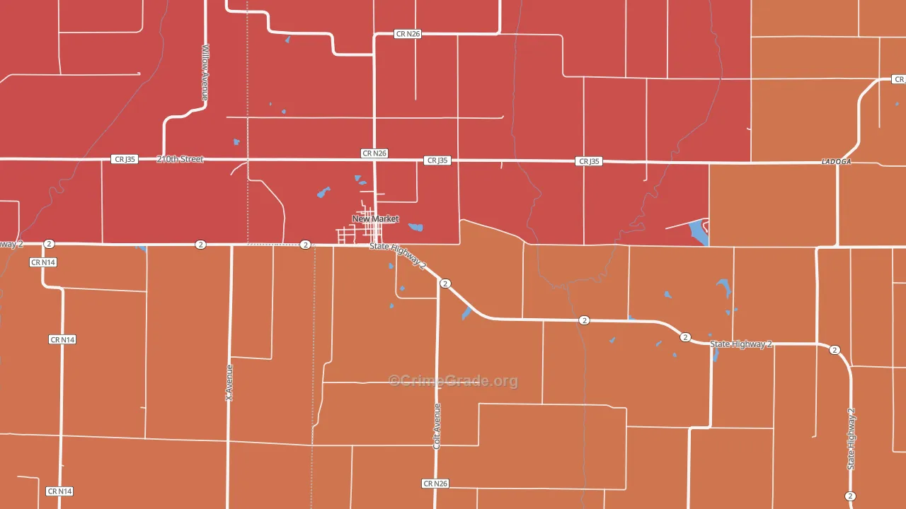 New Market, IA Map of Murder Rates