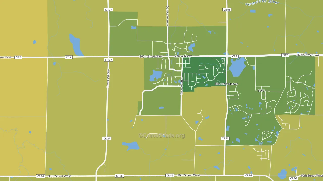 New Market, MN Map of Murder Rates