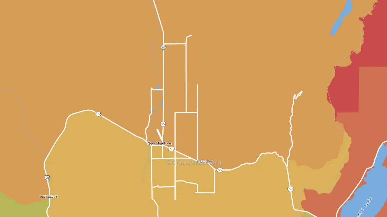 New Meadows, ID Map of Murder Rates