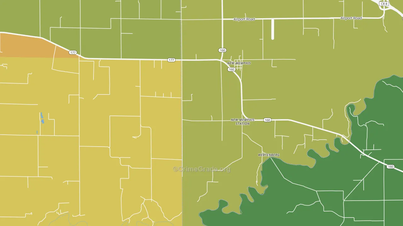 New Memphis, IL Map of Murder Rates