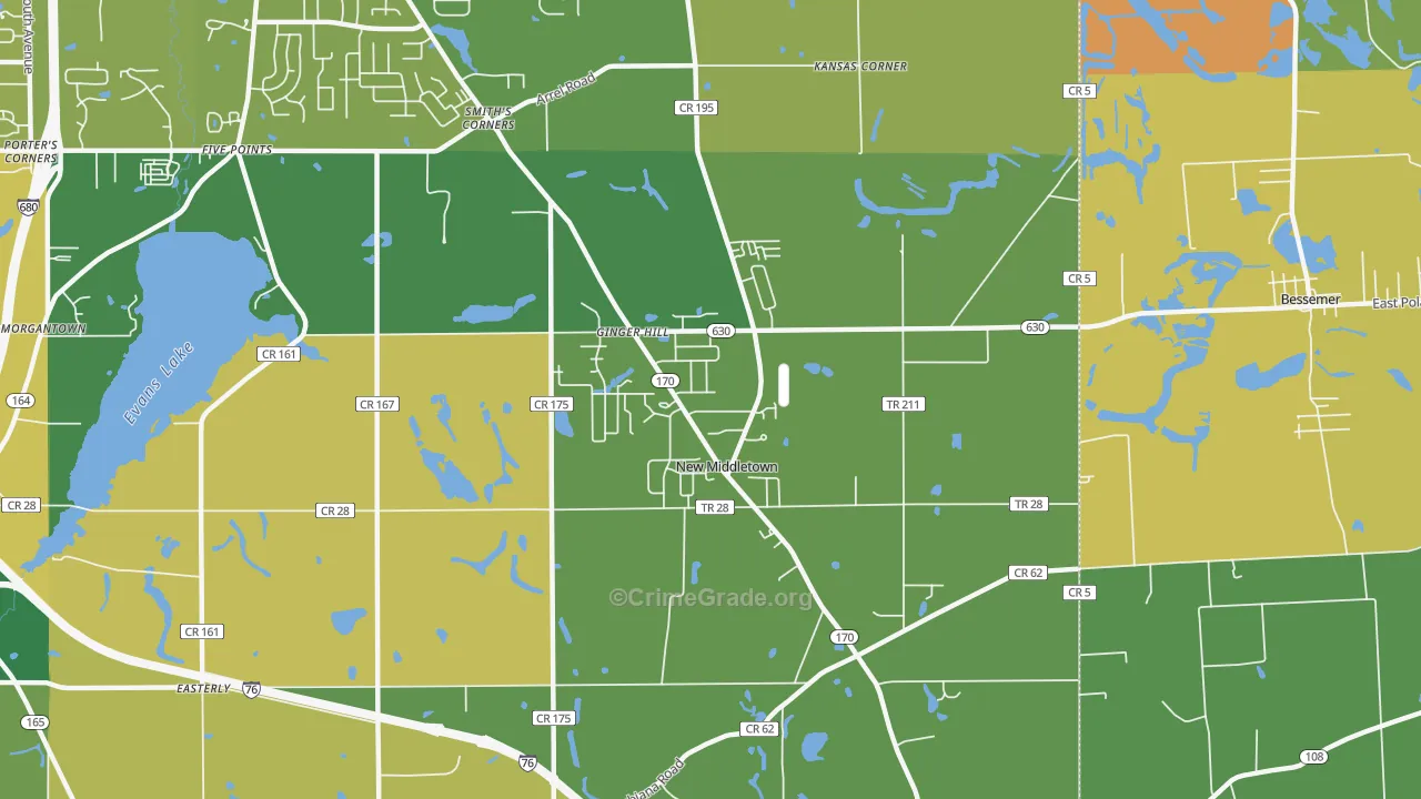New Middletown, OH Map of Murder Rates
