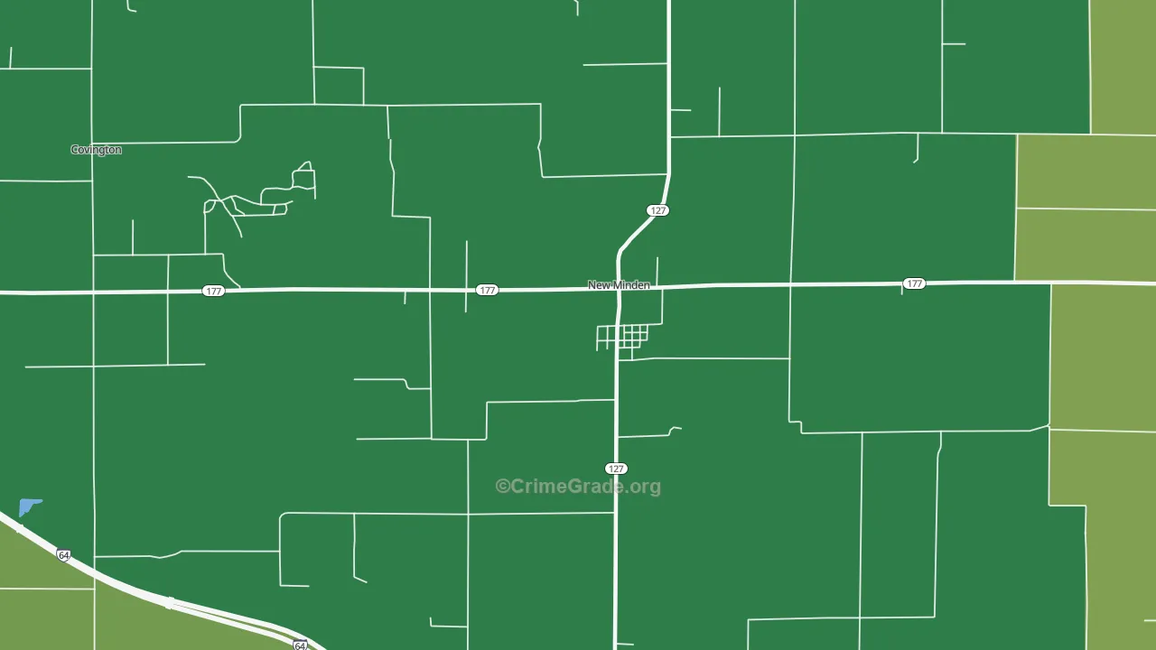 New Minden, IL Map of Murder Rates