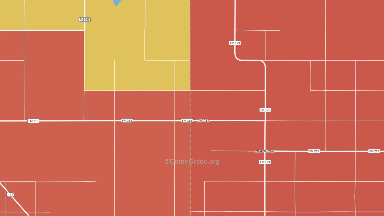 New Moore, TX Map of Murder Rates