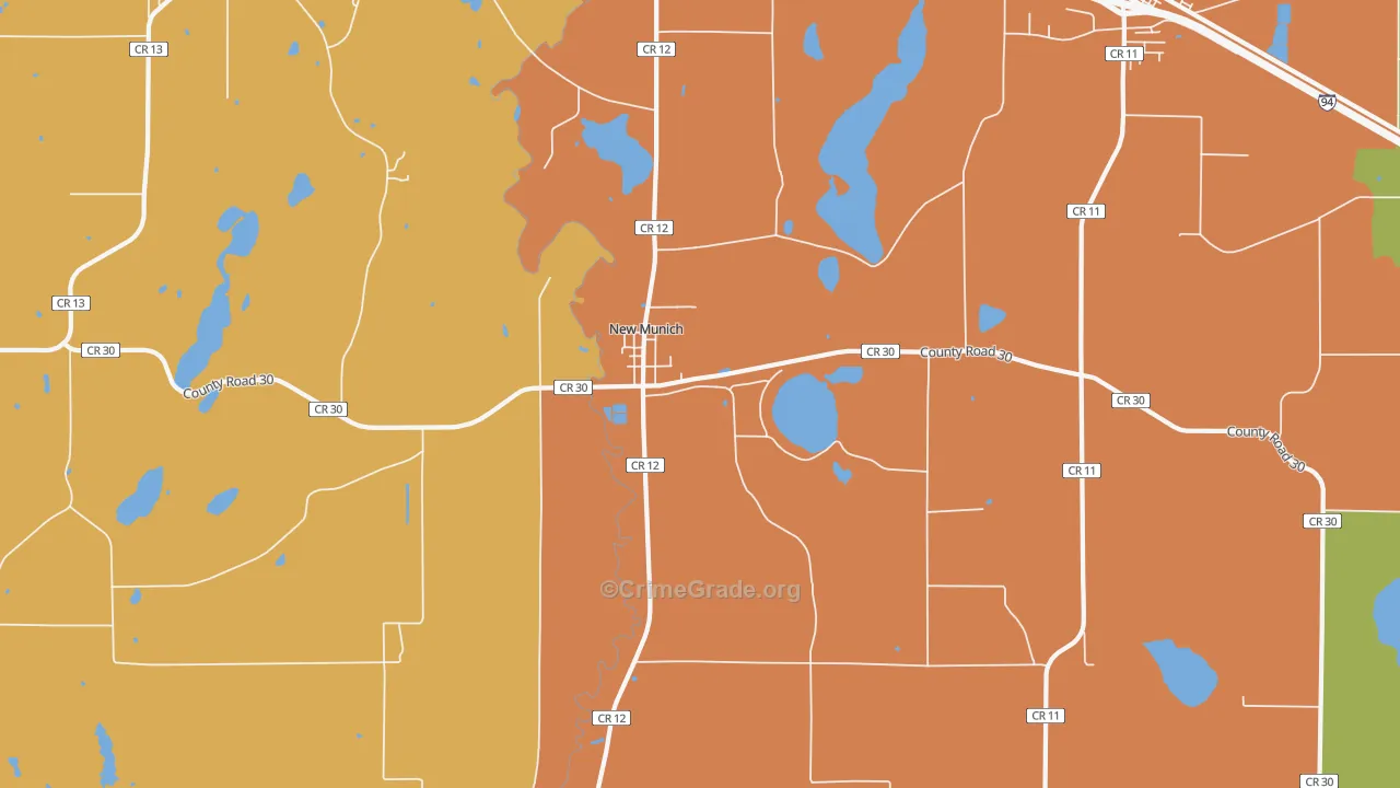 New Munich, MN Map of Murder Rates
