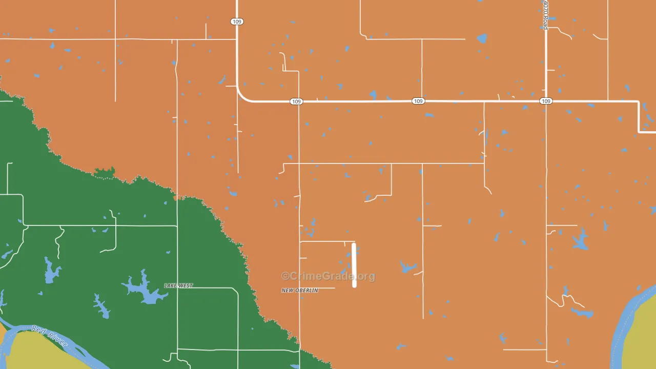 New Oberlin, OK Map of Murder Rates