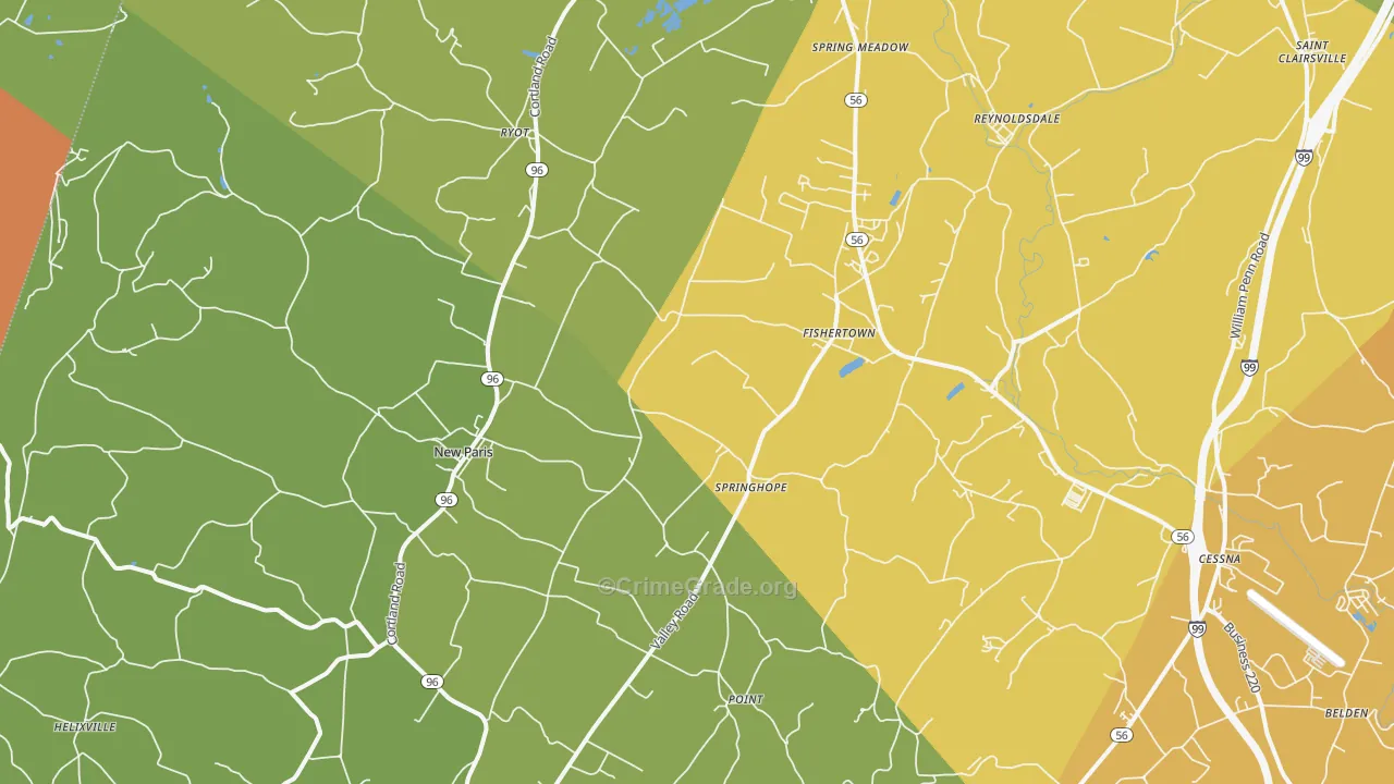 New Paris, PA Map of Murder Rates
