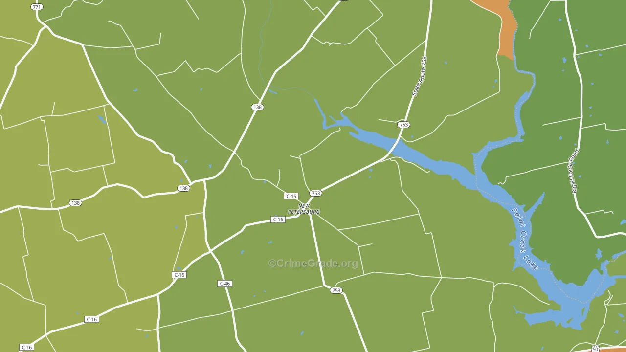 New Petersburg, OH Map of Murder Rates