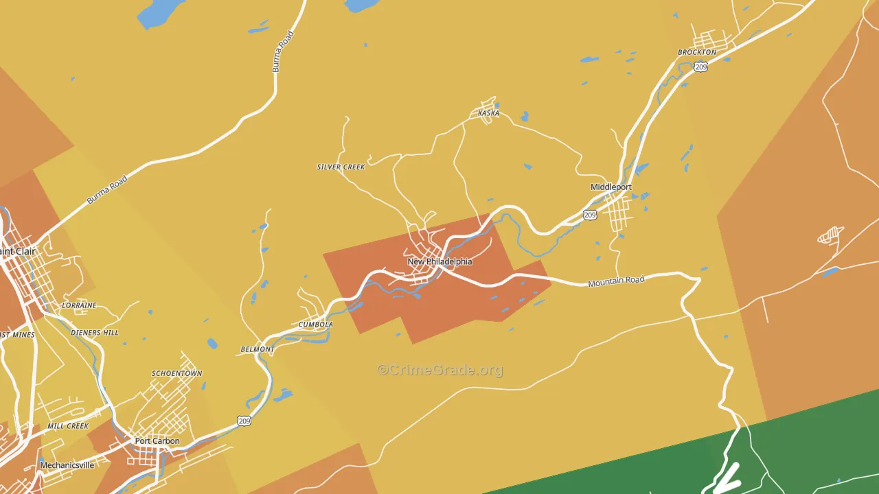 New Philadelphia, PA Map of Murder Rates
