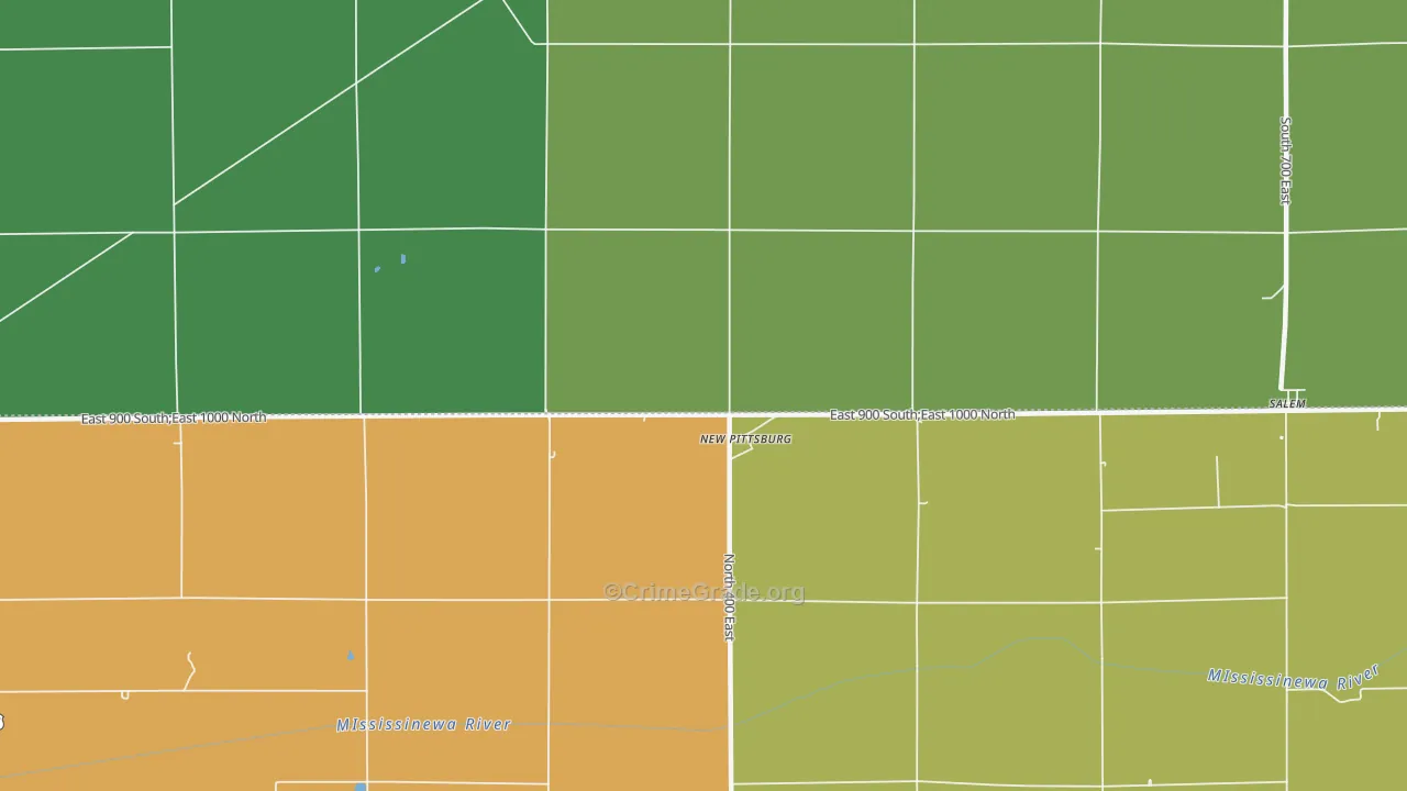New Pittsburg, IN Map of Murder Rates