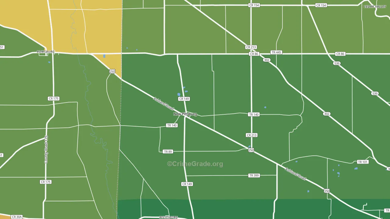 New Pittsburg, OH Map of Murder Rates