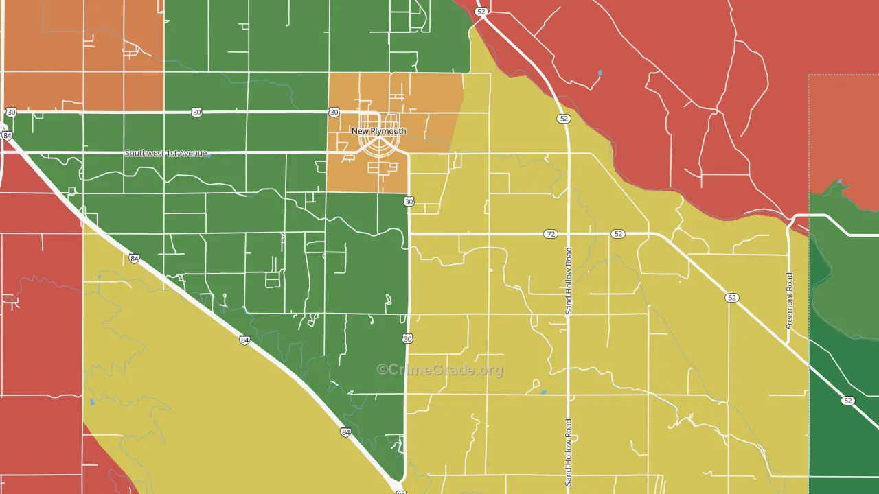 New Plymouth, ID Map of Murder Rates