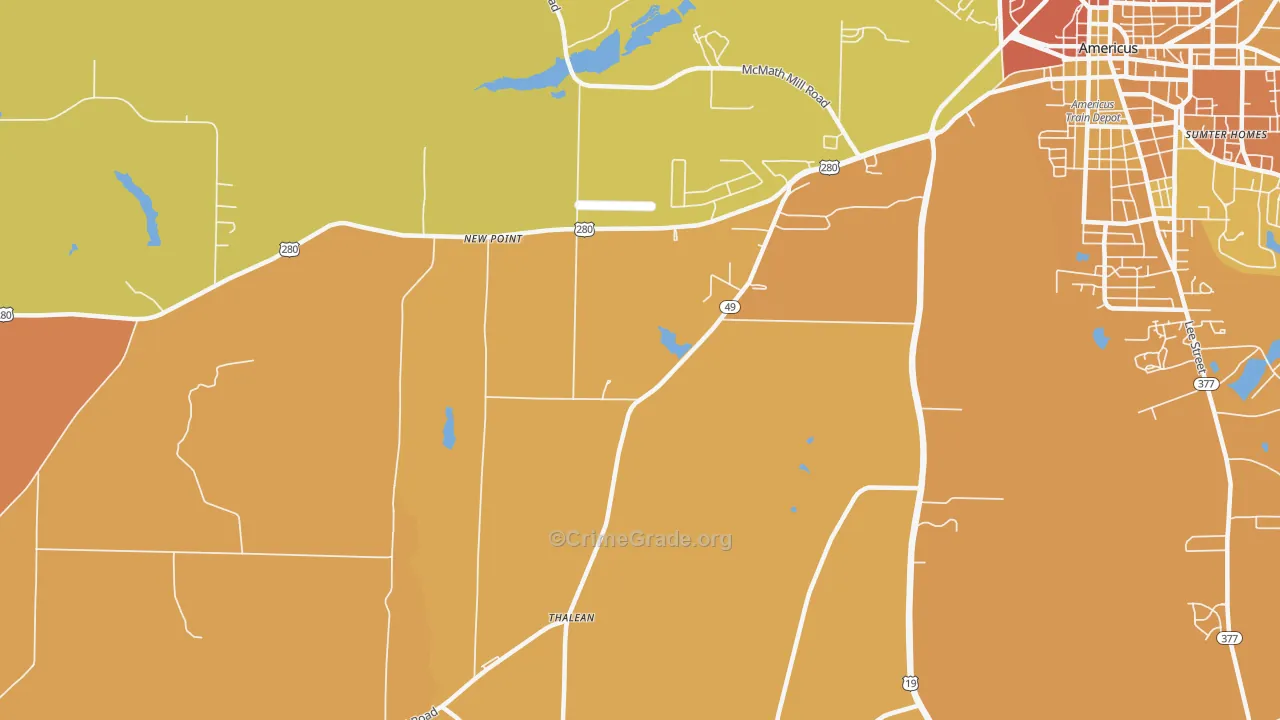 New Point, GA Map of Murder Rates