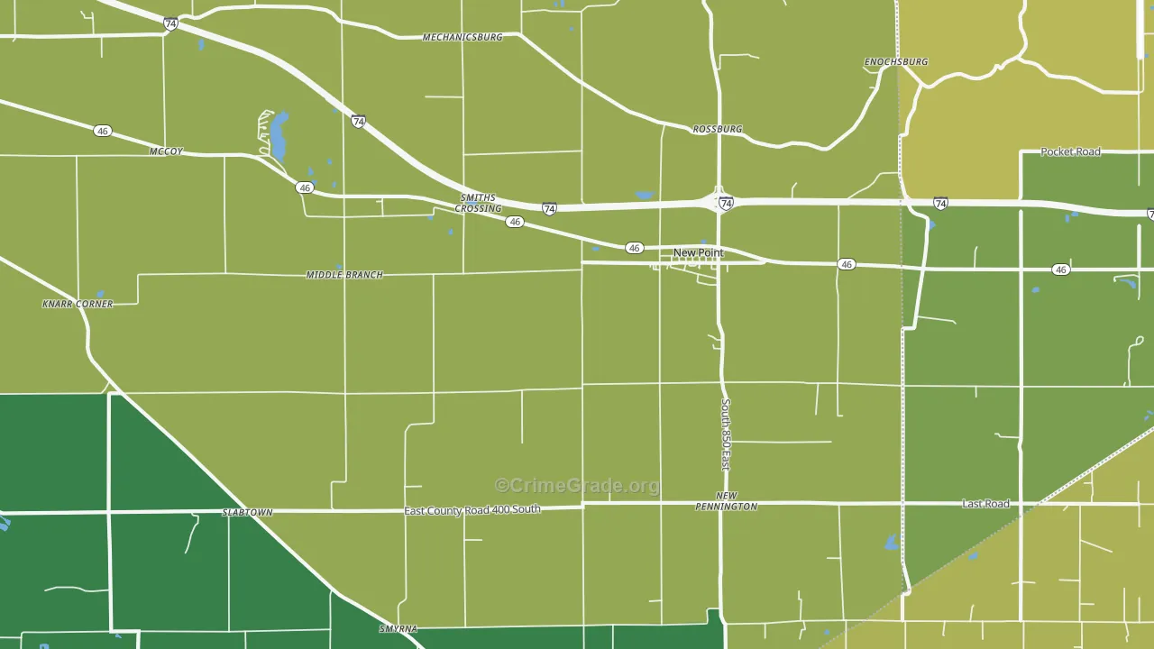 New Point, IN Map of Murder Rates
