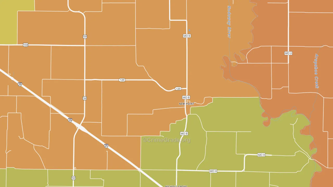 New Point, MO Map of Murder Rates