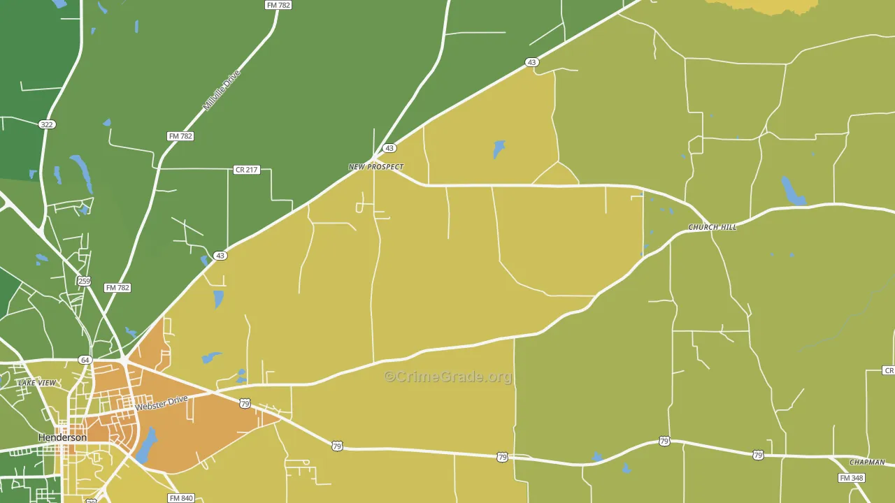 New Prospect, TX Map of Murder Rates