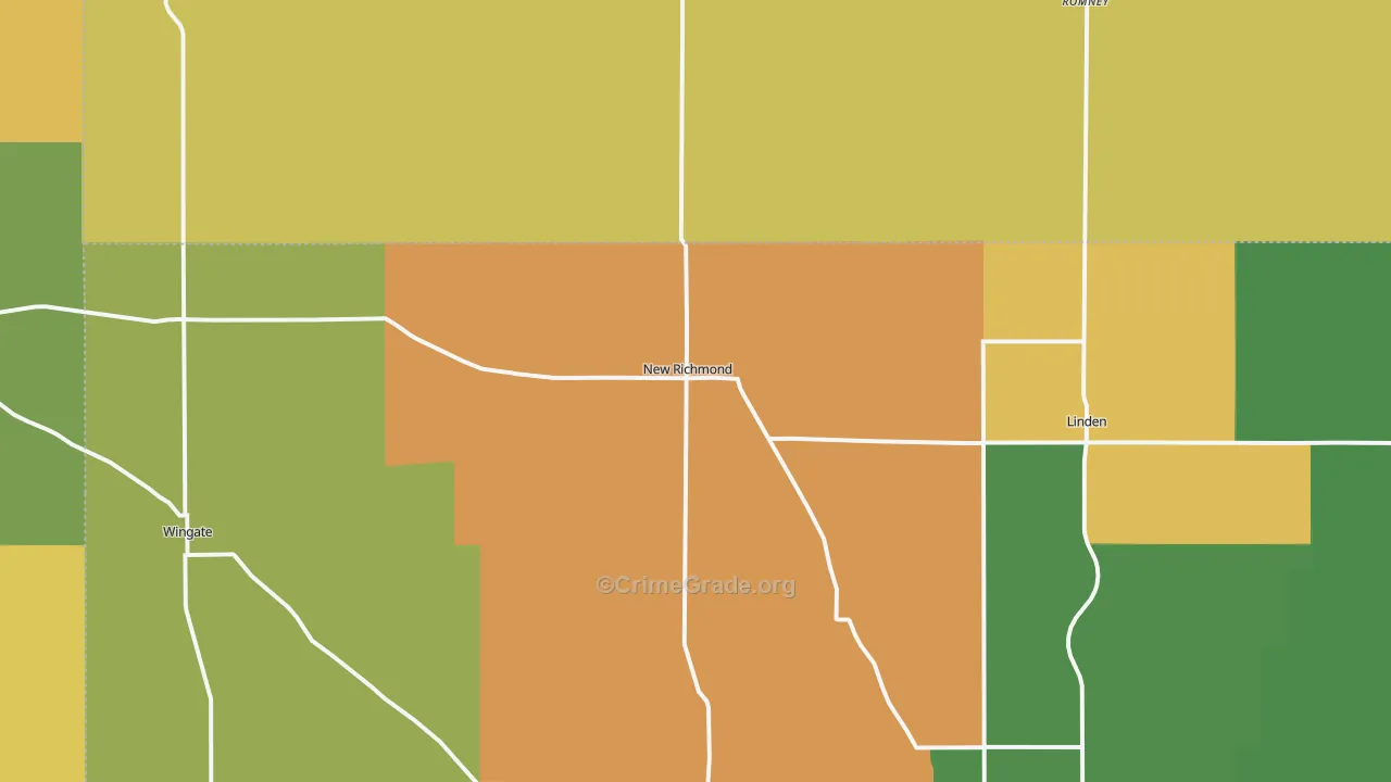 New Richmond, IN Map of Murder Rates