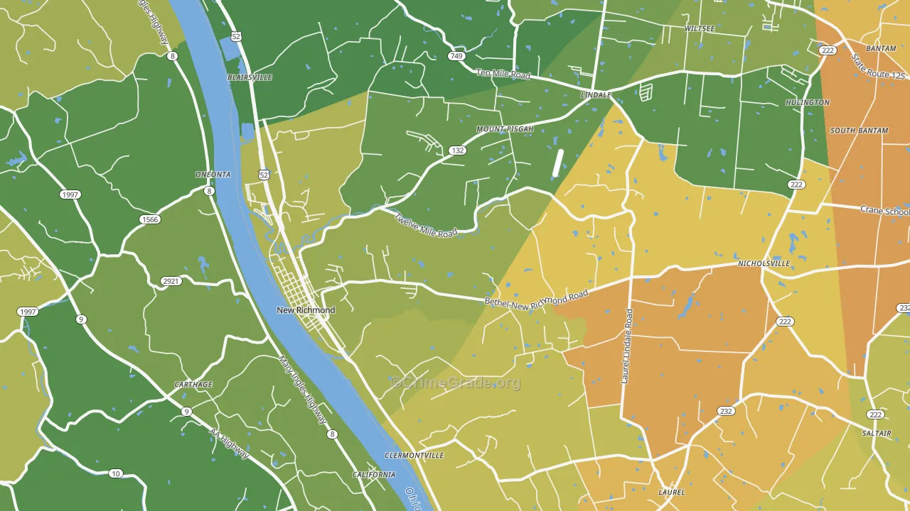 New Richmond, OH Map of Murder Rates