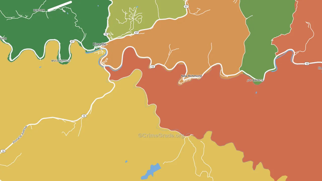 New Richmond, WV Map of Murder Rates