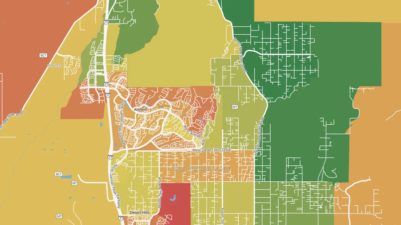 New River, AZ Map of Murder Rates