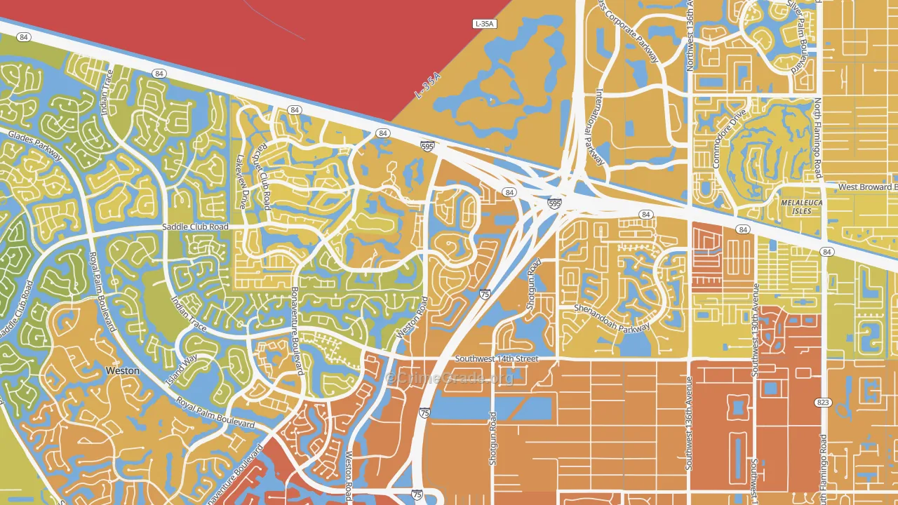 New River Estates, Sunrise, FL Map of Murder Rates