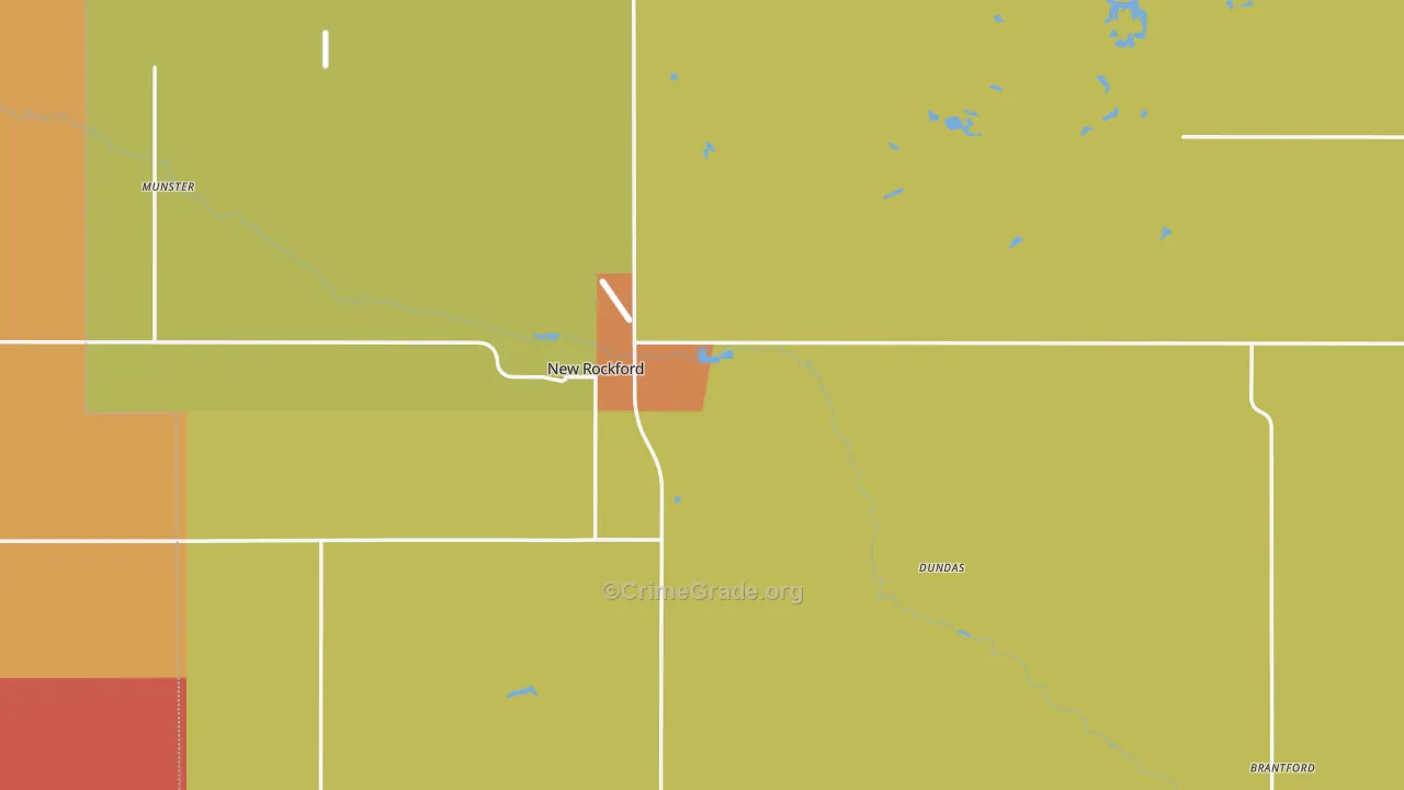 New Rockford, ND Map of Murder Rates
