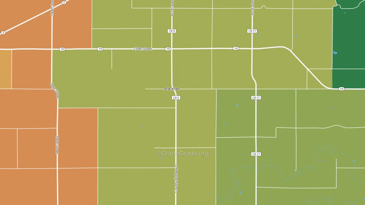 New Rome, MN Map of Murder Rates