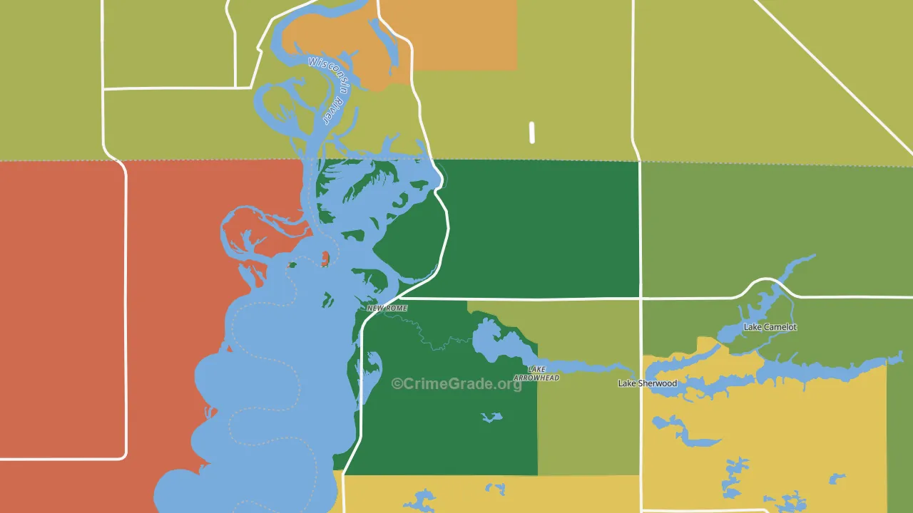 New Rome, WI Map of Murder Rates