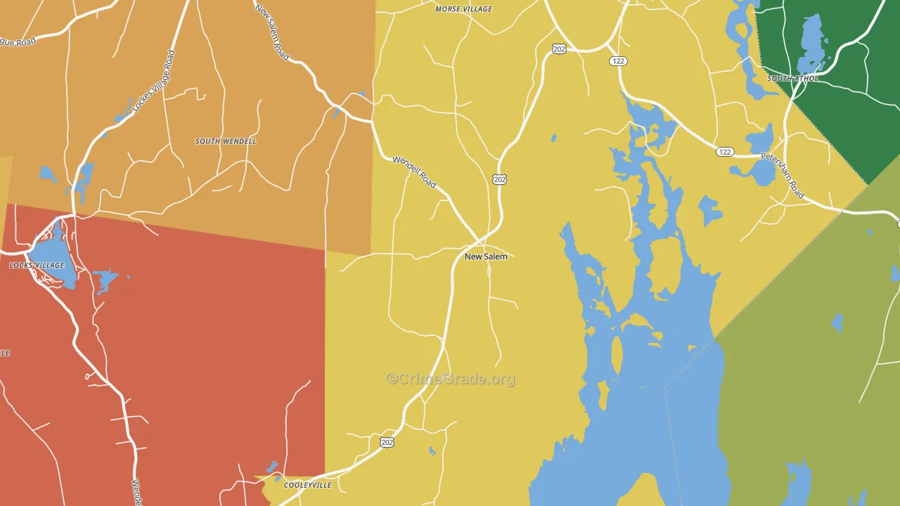 New Salem, MA Map of Murder Rates