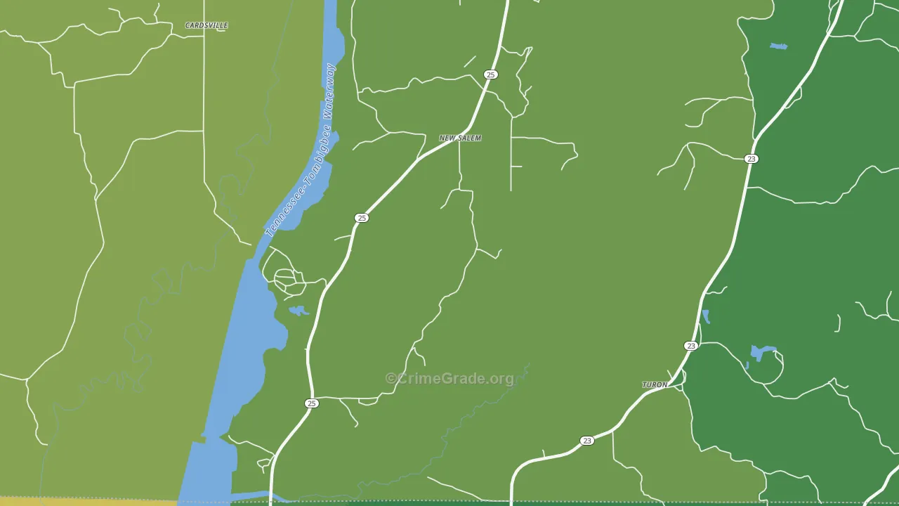 New Salem, MS Map of Murder Rates