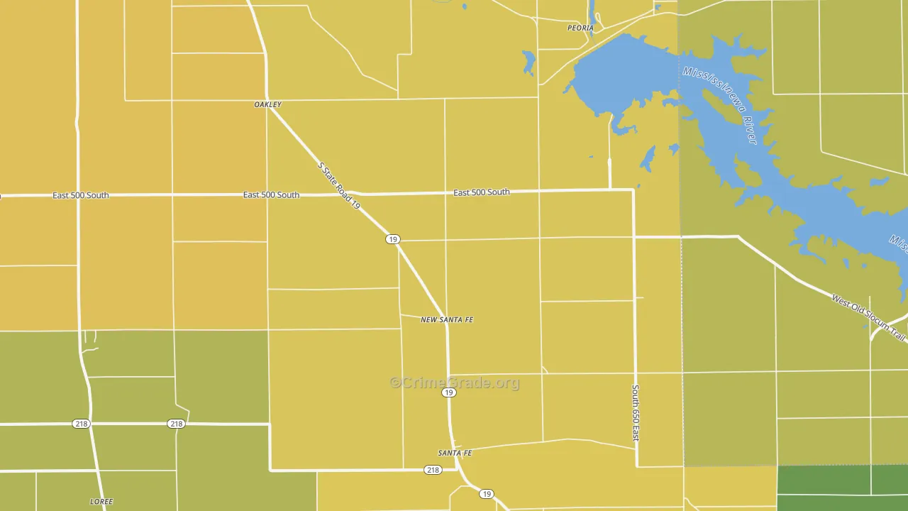 New Santa Fe, IN Map of Murder Rates