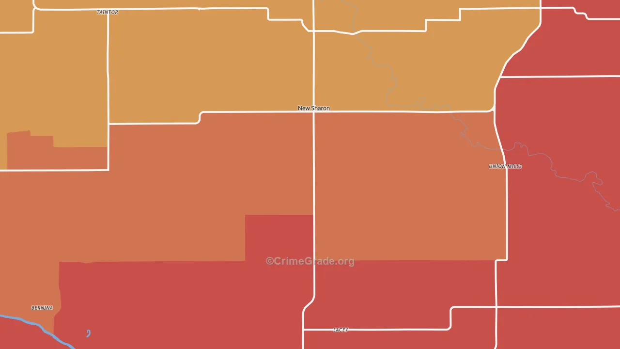 New Sharon, IA Map of Murder Rates