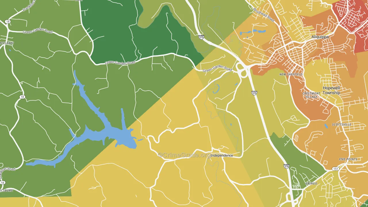 New Sheffield, PA Map of Murder Rates
