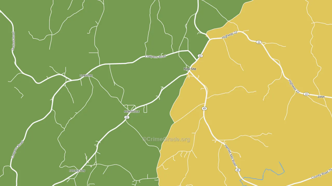 New Site, AL Map of Murder Rates