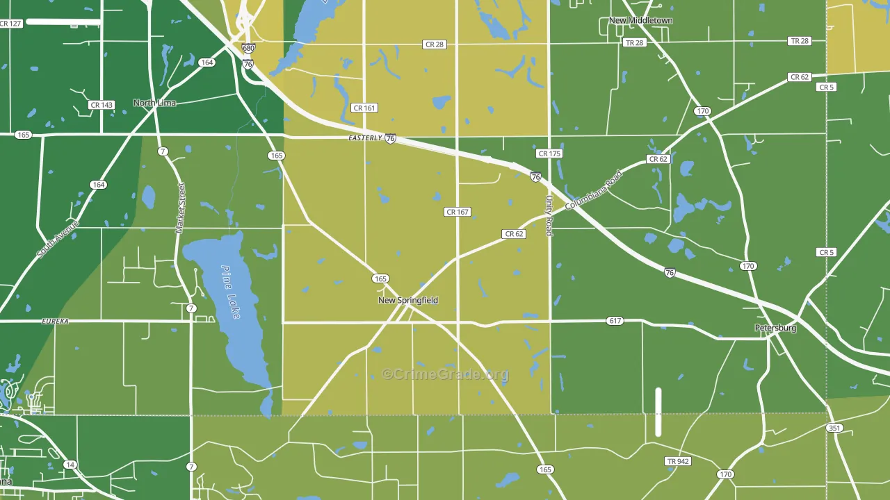 New Springfield, OH Map of Murder Rates