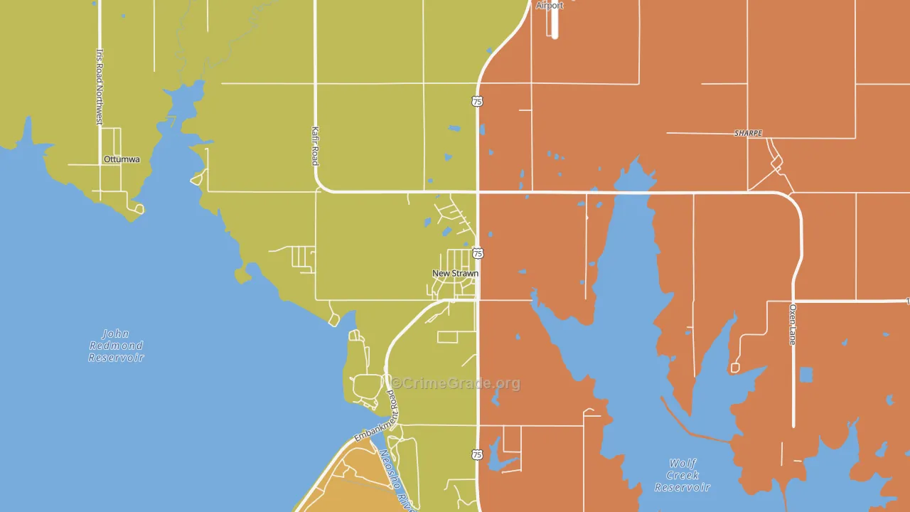 New Strawn, KS Map of Murder Rates