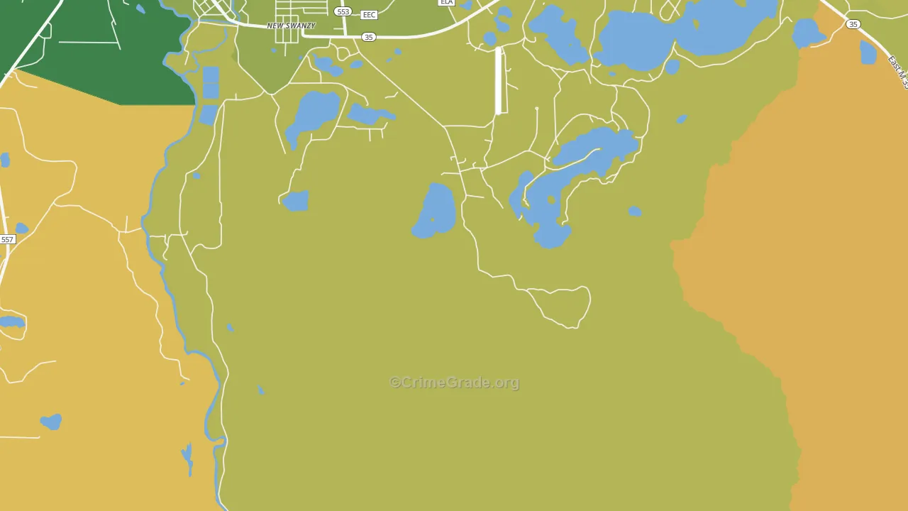 New Swanzy, MI Map of Murder Rates