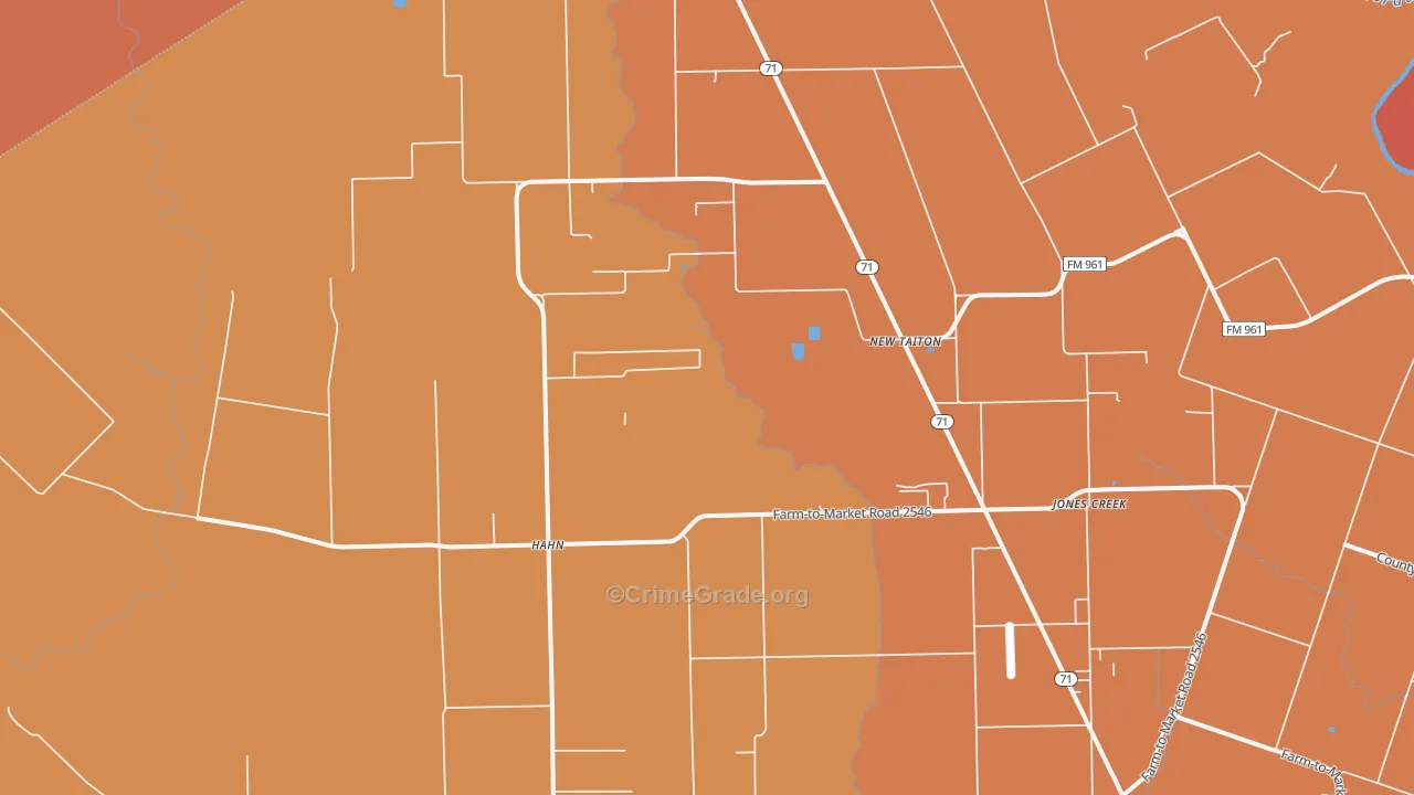 New Taiton, TX Map of Murder Rates