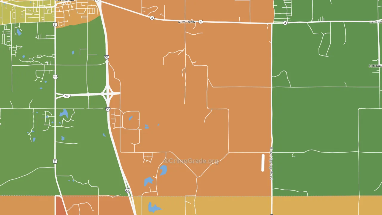 New Town, MS Map of Murder Rates