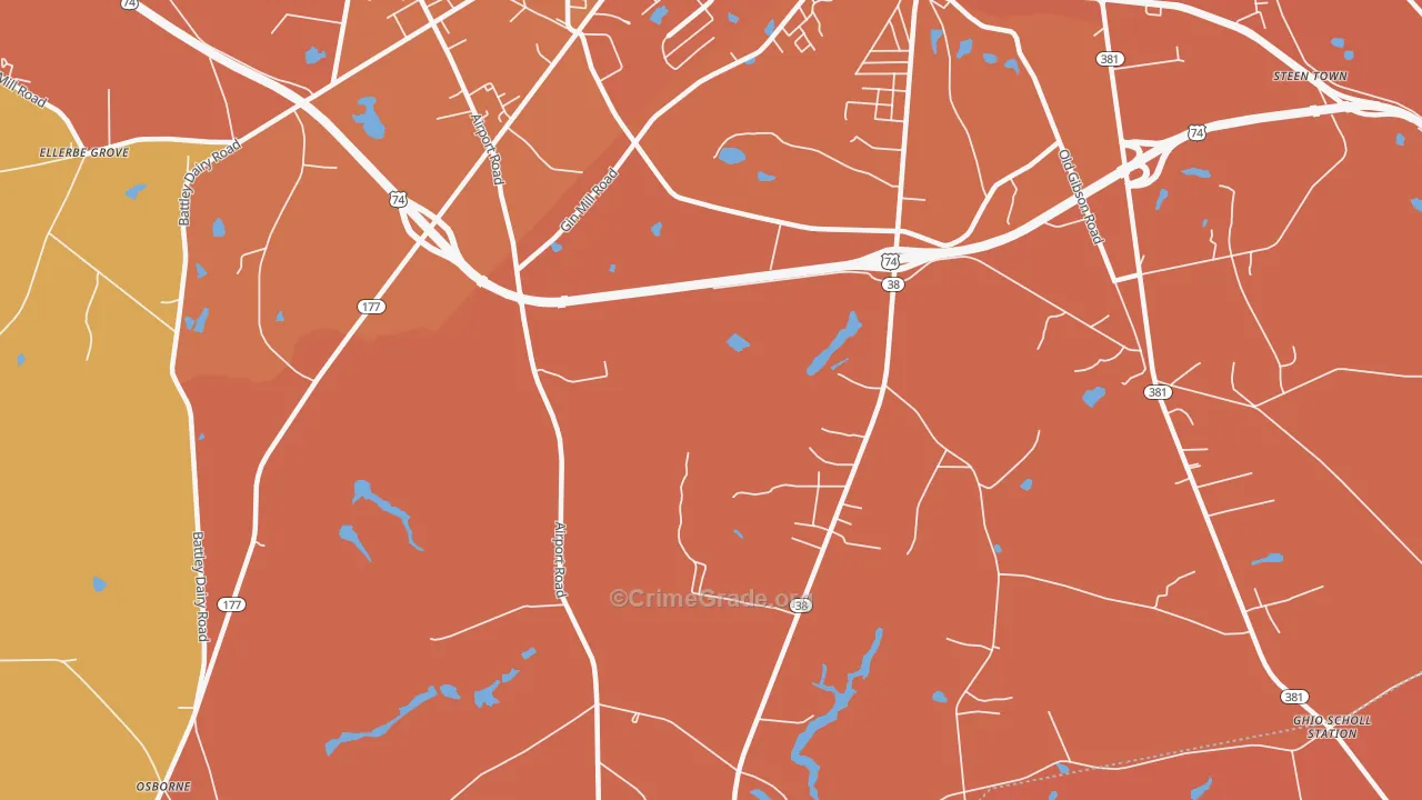 New Town, NC Map of Murder Rates