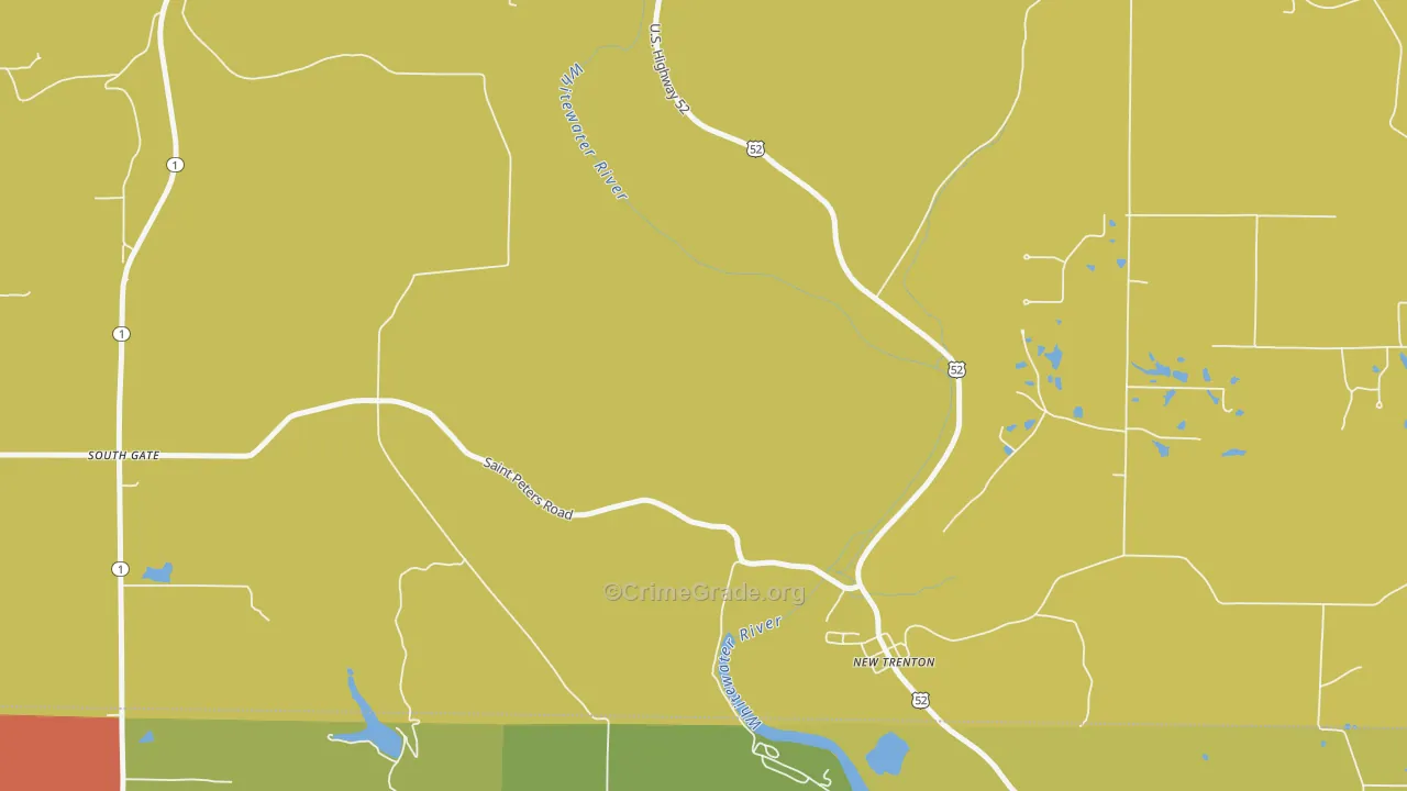 New Trenton, IN Map of Murder Rates